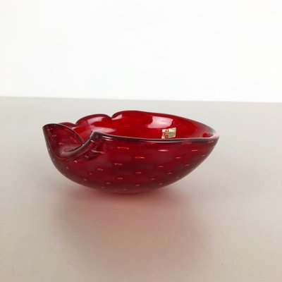 Murano Glass Strawberry Bowl Element Shell Ashtray, Italy, 1970s-QZ-1052928