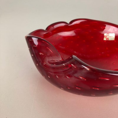 Murano Glass Strawberry Bowl Element Shell Ashtray, Italy, 1970s-QZ-1052928