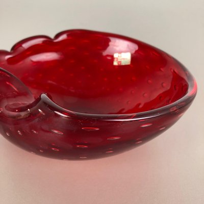 Murano Glass Strawberry Bowl Element Shell Ashtray, Italy, 1970s-QZ-1052928