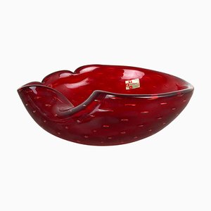 Murano Glass Strawberry Bowl Element Shell Ashtray, Italy, 1970s-QZ-1052928