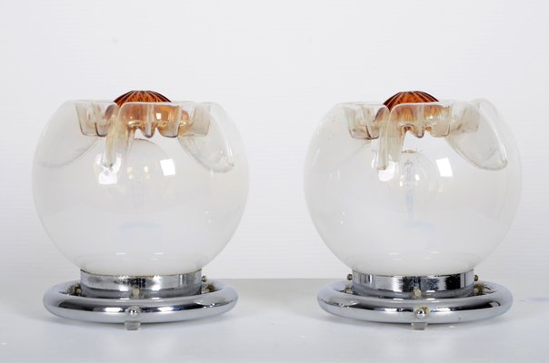 Murano Glass Table Lamps from Mazzega, 1970s, Set of 2-IV-851892