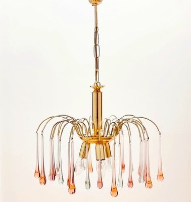 Murano Glass Teardrop Waterfall Chandelier, 1970s-BMM-1779581