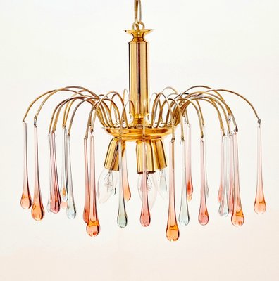 Murano Glass Teardrop Waterfall Chandelier, 1970s-BMM-1779581