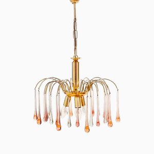 Murano Glass Teardrop Waterfall Chandelier, 1970s-BMM-1779581