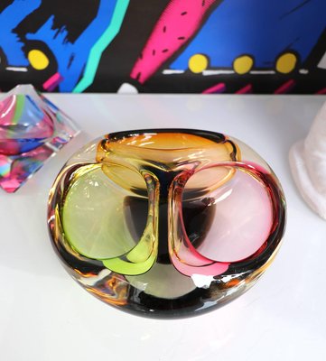 Murano Glass Three-Section Bowl, 1960s-DEK-932532