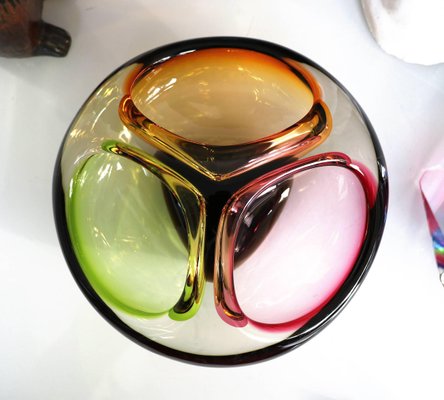 Murano Glass Three-Section Bowl, 1960s-DEK-932532