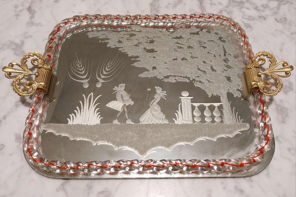 Murano Glass Tray, 1950s-ACQ-1811011