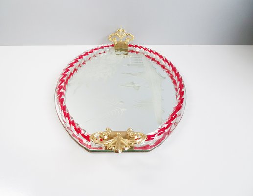 Murano Glass Tray with Romantic Motif, Italy, 1950s-POM-1431549