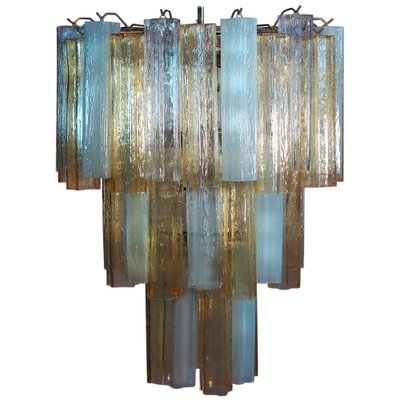 Murano Glass Tube Chandelier from Venini, 1980s-OVO-1235279