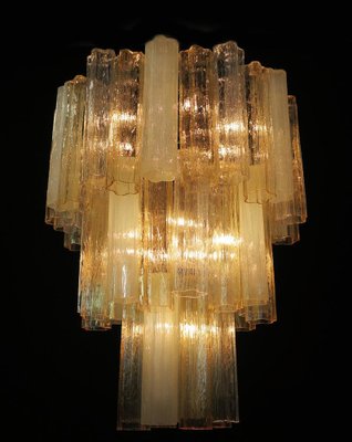 Murano Glass Tube Chandelier from Venini, 1980s-OVO-1235279