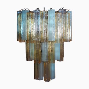 Murano Glass Tube Chandelier from Venini, 1980s-OVO-1235279