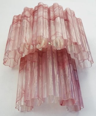 Murano Glass Tube Wall Sconces with 13 Pink Alabster Glass Tube, 1990s, Set of 2-OVO-1672026