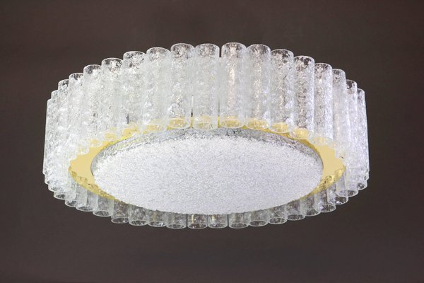 Murano Glass Tubes Flush Mount from Doria, Germany, 1960s-UGR-1085906