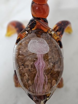 Murano Glass Turtle with Jellyfish Inside the Shell, 1970s-YST-1718011