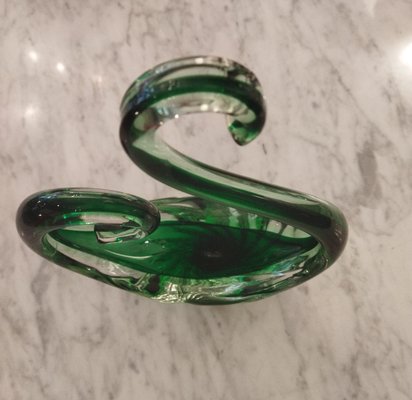 Murano Glass Vase in Green, 1970s-QY-1060818