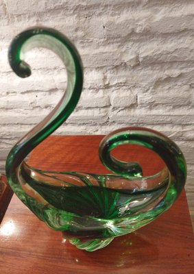 Murano Glass Vase in Green, 1970s-QY-1060818