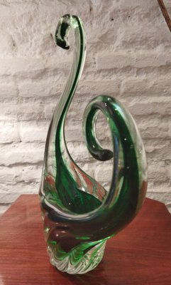 Murano Glass Vase in Green, 1970s-QY-1060818