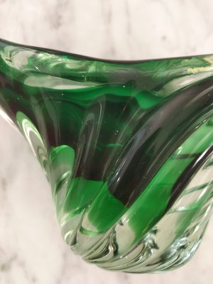 Murano Glass Vase in Green, 1970s-QY-1060818