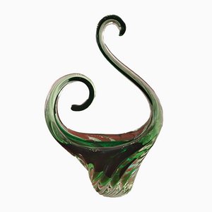 Murano Glass Vase in Green, 1970s-QY-1060818