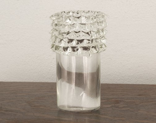 Murano Glass Vase in Puffed Crystal Color from Rostrato, Italy-MPO-1722390