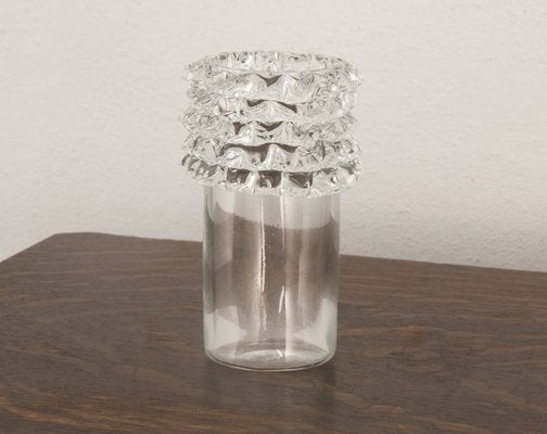 Murano Glass Vase in Puffed Crystal Color from Rostrato, Italy-MPO-1722390