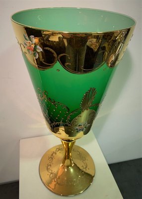 Murano Glass Vase with Ornaments in Gold and Enamel, 1950s-IKW-775611