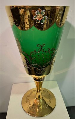 Murano Glass Vase with Ornaments in Gold and Enamel, 1950s-IKW-775611