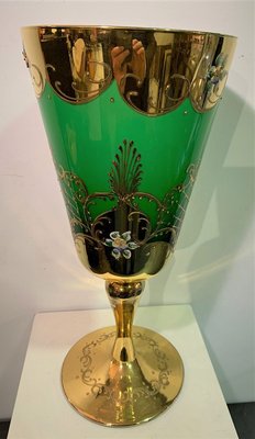 Murano Glass Vase with Ornaments in Gold and Enamel, 1950s-IKW-775611