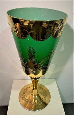 Murano Glass Vase with Ornaments in Gold and Enamel, 1950s-IKW-775611