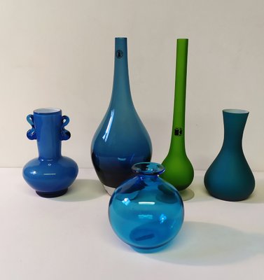 Murano Glass Vases, 1960s, Set of 5-EI-1175358