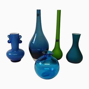 Murano Glass Vases, 1960s, Set of 5-EI-1175358