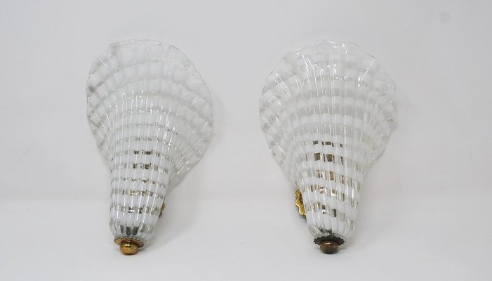 Murano Glass Venini Sconces, 1950s, Set of 2-FGA-1135689