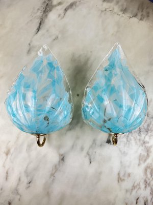 Murano Glass Wall Lamps, Murrina, Italy, 1980s, Set of 2-YST-1762447