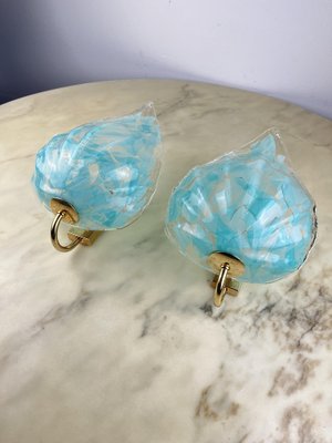 Murano Glass Wall Lamps, Murrina, Italy, 1980s, Set of 2-YST-1762447