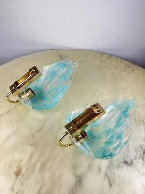 Murano Glass Wall Lamps, Murrina, Italy, 1980s, Set of 2-YST-1762447