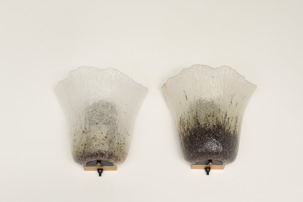 Murano Glass Wall Lights from Peill & Putzler, 1970s, Set of 2-DUM-2027079