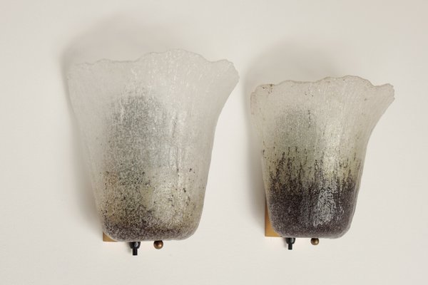 Murano Glass Wall Lights from Peill & Putzler, 1970s, Set of 2-DUM-2027079