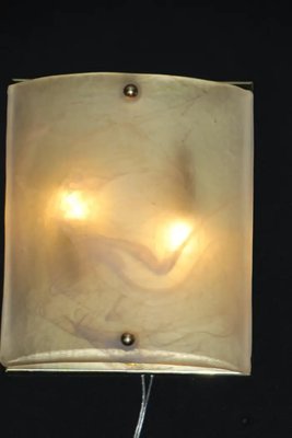 Murano Glass Wall Lights in Alabaster Decor, Shield Shape Wall Lights, 1990s, Set of 2-YF-2029066