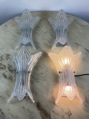 Murano Glass Wall Lights, Italy, 1990s, Set of 4-YST-1802349