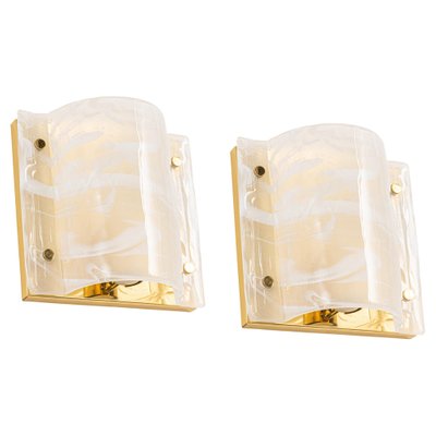 Murano Glass Wall Sconces from Hillebrand, Germany, 1970s, Set of 2-UGR-1176010