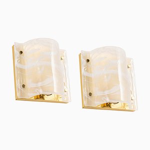 Murano Glass Wall Sconces from Hillebrand, Germany, 1970s, Set of 2-UGR-1176010