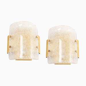 Murano Glass Wall Sconces from Hillebrand, Germany, 1970s, Set of 2-UGR-1195102