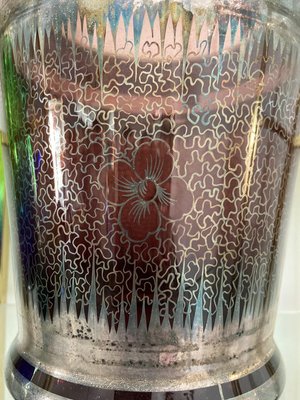 Murano Glass Wine Cooler in Deep Purple with Hand-Painted 925 Silver, 1930s-UWS-2019569