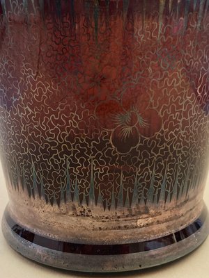 Murano Glass Wine Cooler in Deep Purple with Hand-Painted 925 Silver, 1930s-UWS-2019569