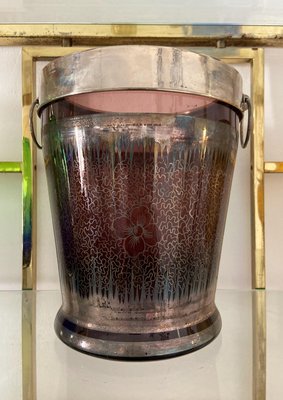 Murano Glass Wine Cooler in Deep Purple with Hand-Painted 925 Silver, 1930s-UWS-2019569