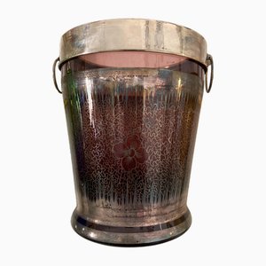 Murano Glass Wine Cooler in Deep Purple with Hand-Painted 925 Silver, 1930s-UWS-2019569