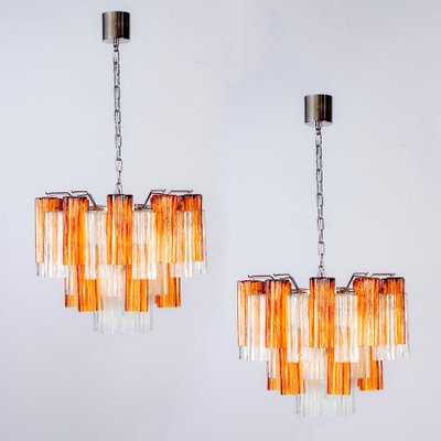 Murano Gold and Clear Glass Tronchi Chandelier, 1970s-MBH-1032597