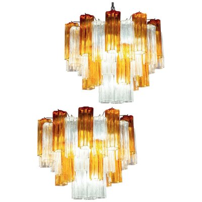 Murano Gold and Clear Glass Tronchi Chandelier, 1970s-MBH-1032597