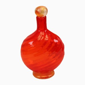 Murano Golden Yellow Orange Bottle with a Golden Stopper-EZZ-704381