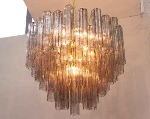 Murano Gray Glass Tronchi Chandelier, 1990s-MPO-2018525